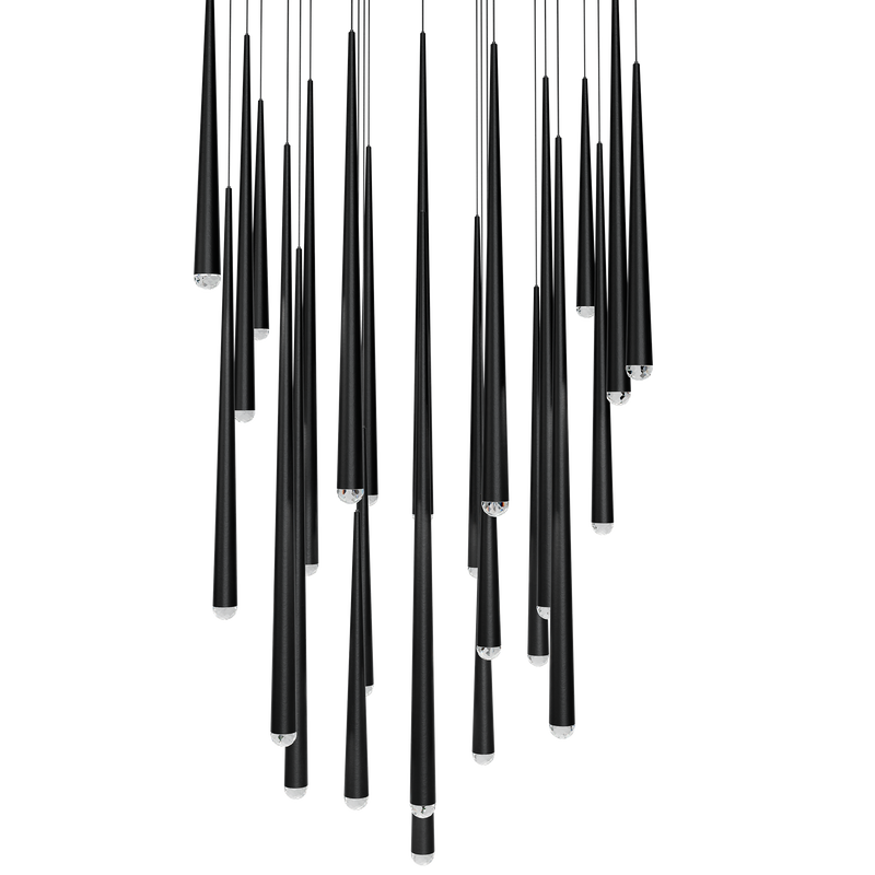 Cascade 25 Light Square Crystal - Black