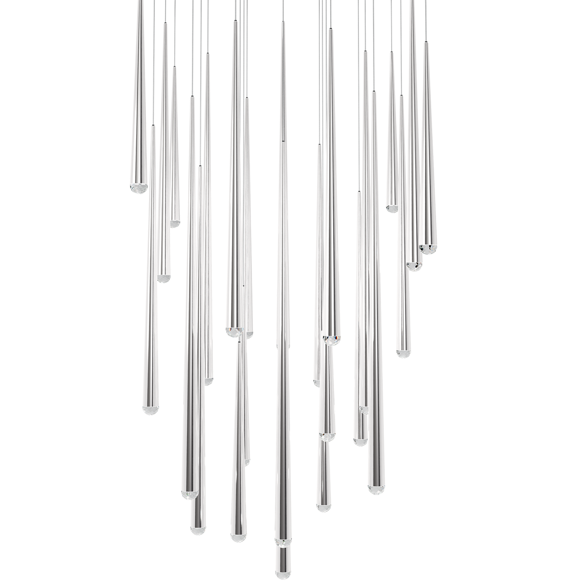 Cascade 25 Light Square Crystal - Polished Nickel
