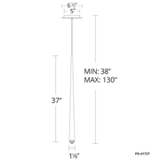 Cascade Mini Pendant 37in Line Drawing