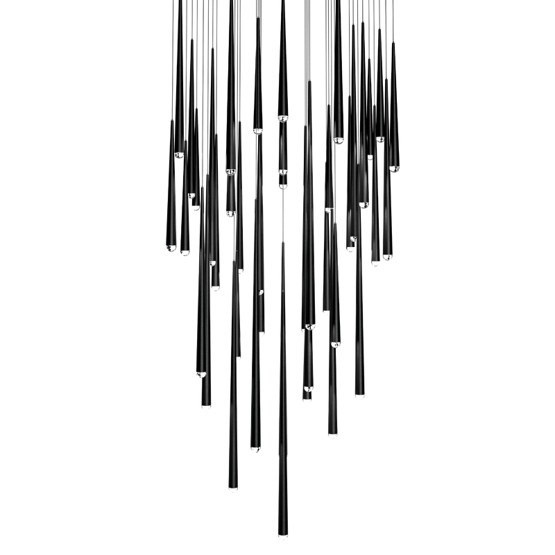 Cascade 41 Light Square Crystal - Black