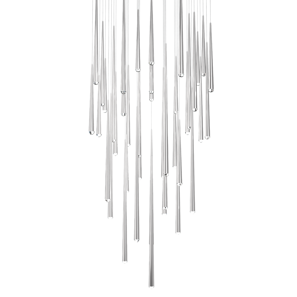 Cascade 41 Light Square Crystal - Polished Nickel