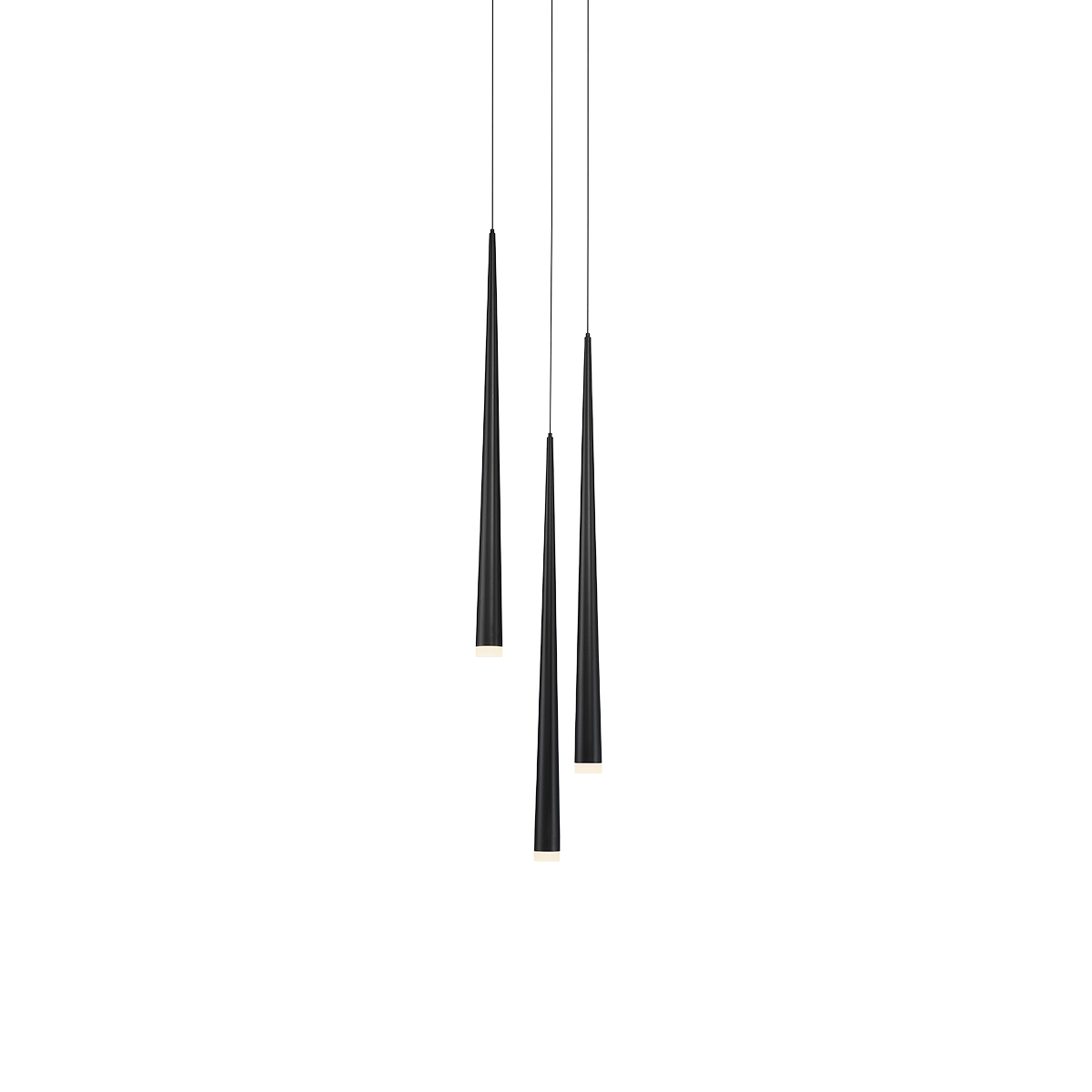 Cascade Flat 3 Light Round Pendant - Black