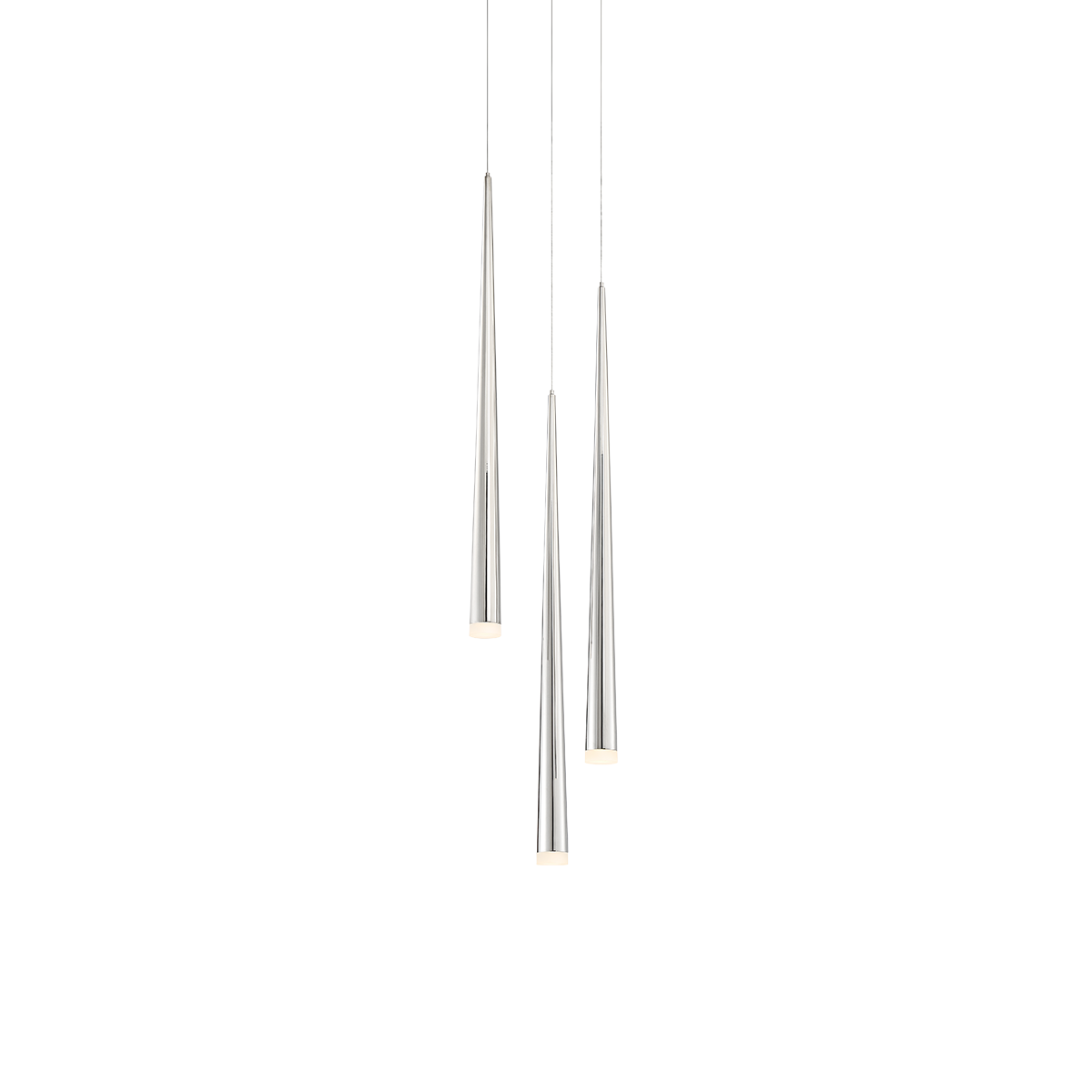 Cascade Flat 3 Light Round Pendant - Polished Nickel