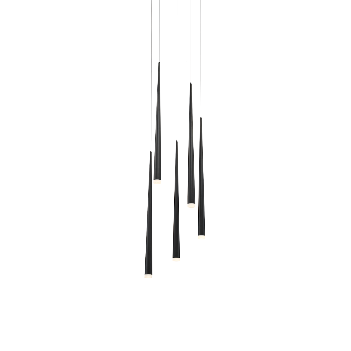 Cascade Flat 5 Light Round Pendant - Black