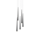 Cascade Flat 5 Light Round Pendant - Black
