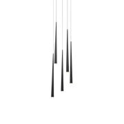 Cascade Flat 5 Light Round Pendant - Black