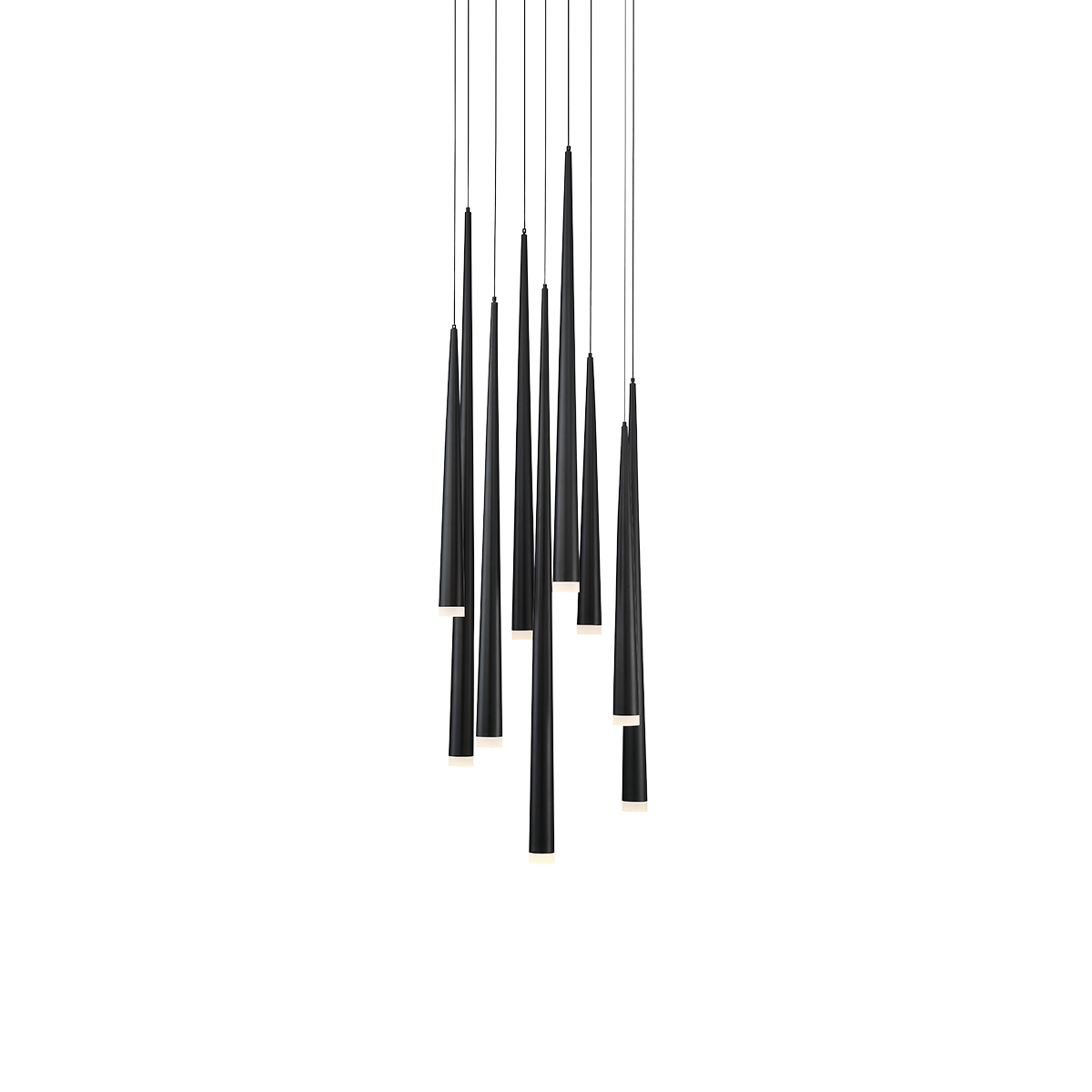 Cascade Flat 9 Light Round Pendant - Black