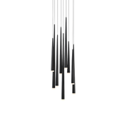 Cascade Flat 9 Light Round Pendant - Black