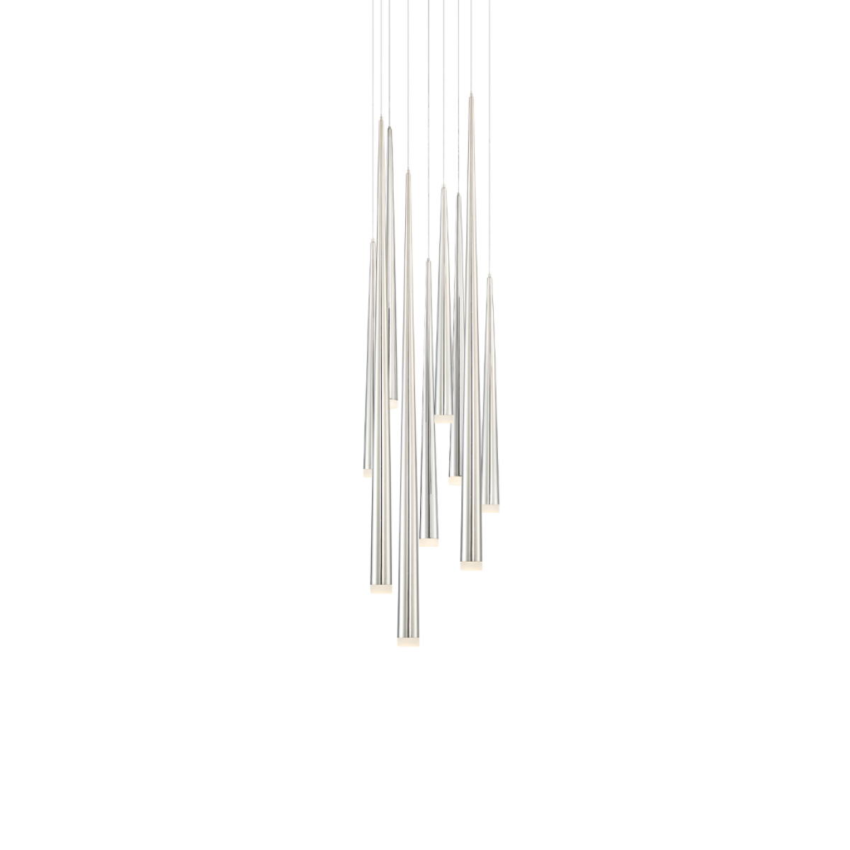 Cascade Flat 9 Light Round Pendant - Polished Nickel