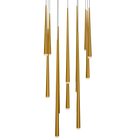 Cascade 13 Light Square Etched - Aged Brass