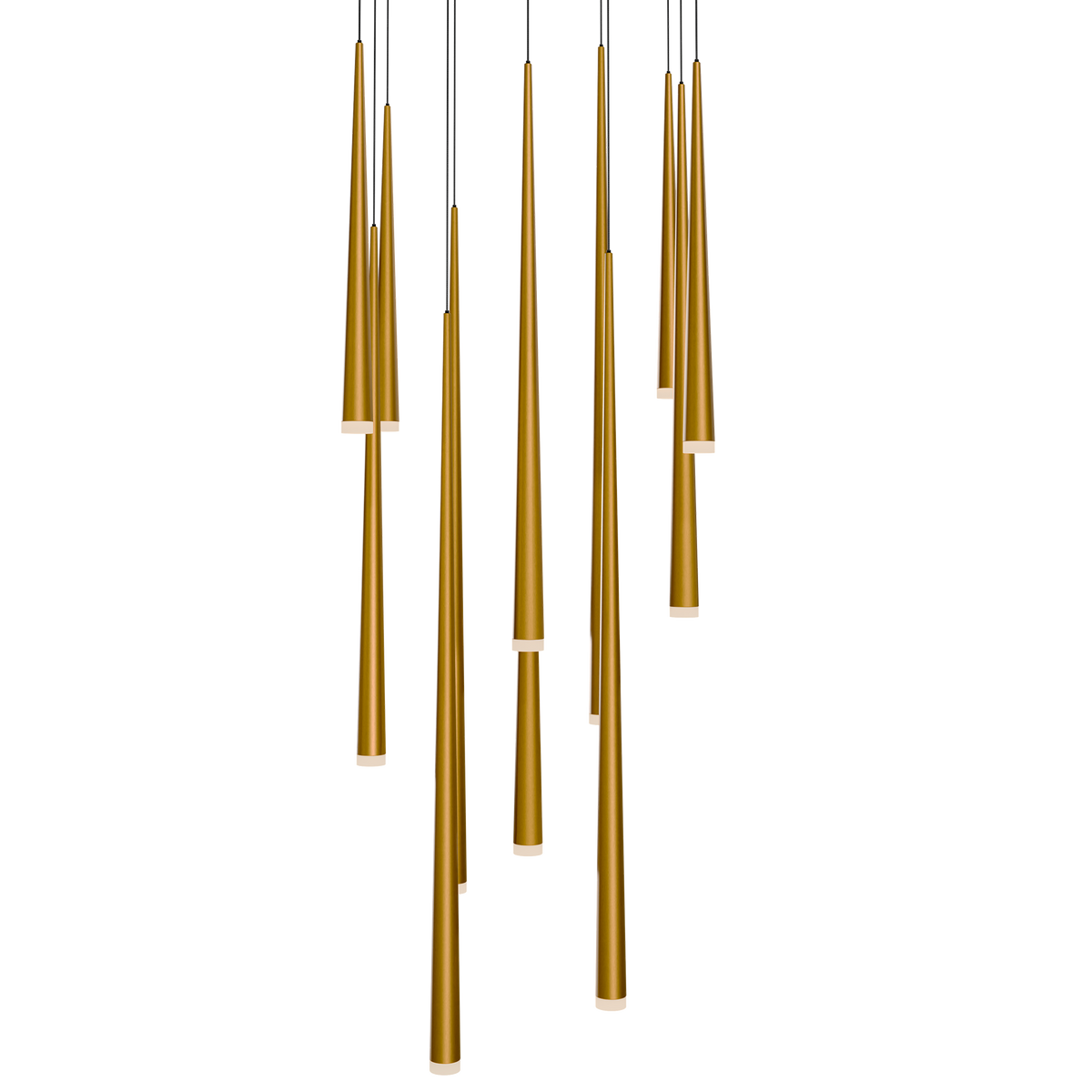 Cascade 13 Light Square Etched - Aged Brass