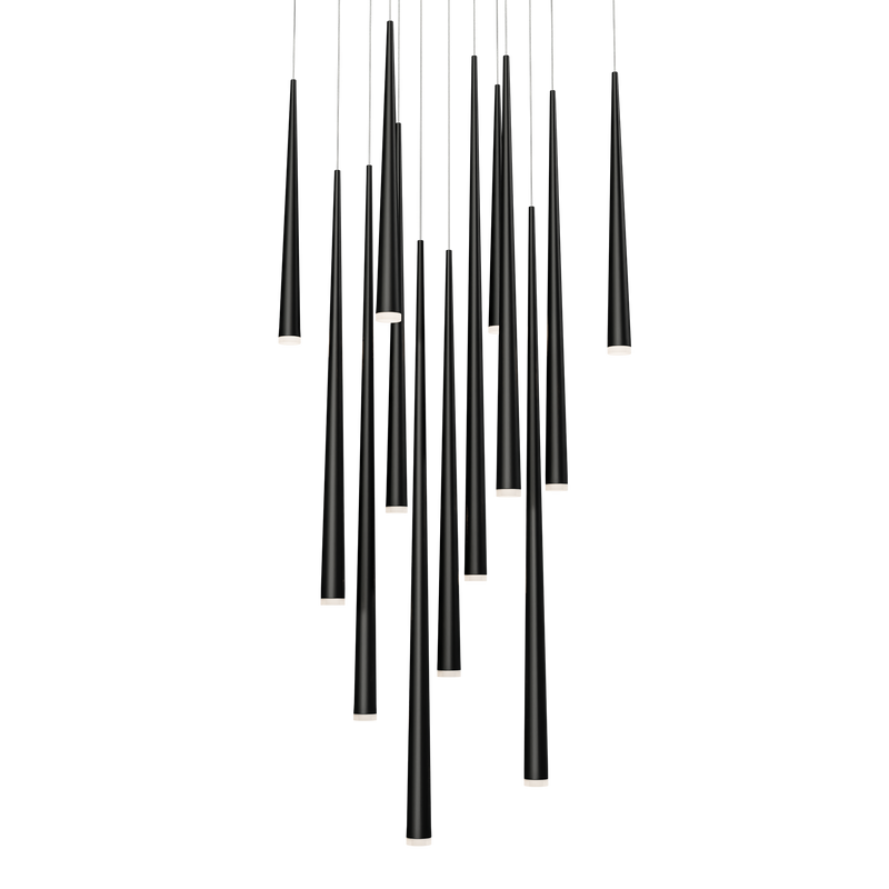 Cascade 13 Light Square Etched - Black