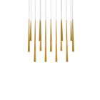 Cascade 14 Light Linear Etched - Aged Brass