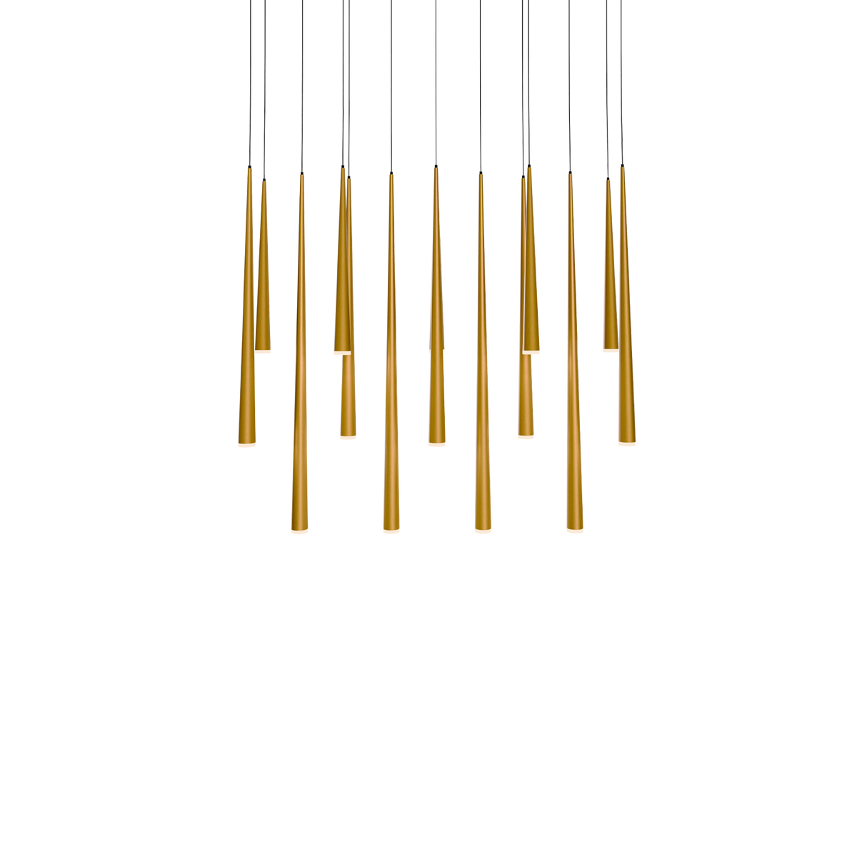 Cascade 14 Light Linear Etched - Aged Brass