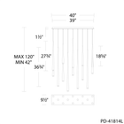 Cascade 14 Light Linear Etched - Line Drawing