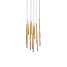 Cascade Flat 15 Light Round Pendant - Aged Brass