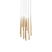 Cascade Flat 15 Light Round Pendant - Aged Brass