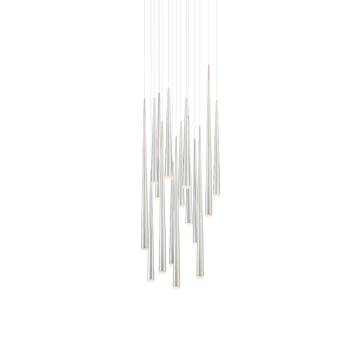 Cascade Flat 15 Light Round Pendant - Polished Nickel