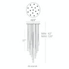 Cascade Flat 15 Light Round Pendant - Line Drawing