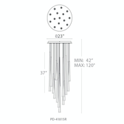 Cascade Flat 15 Light Round Pendant - Line Drawing