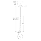 Cascade Mini Pdt Flat Glass 19in Line Drawing
