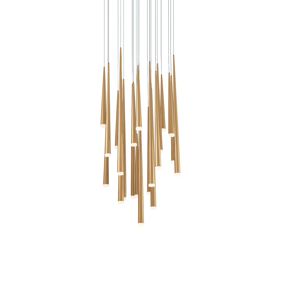 Cascade Flat 21 Light Round Pendant - Aged Brass