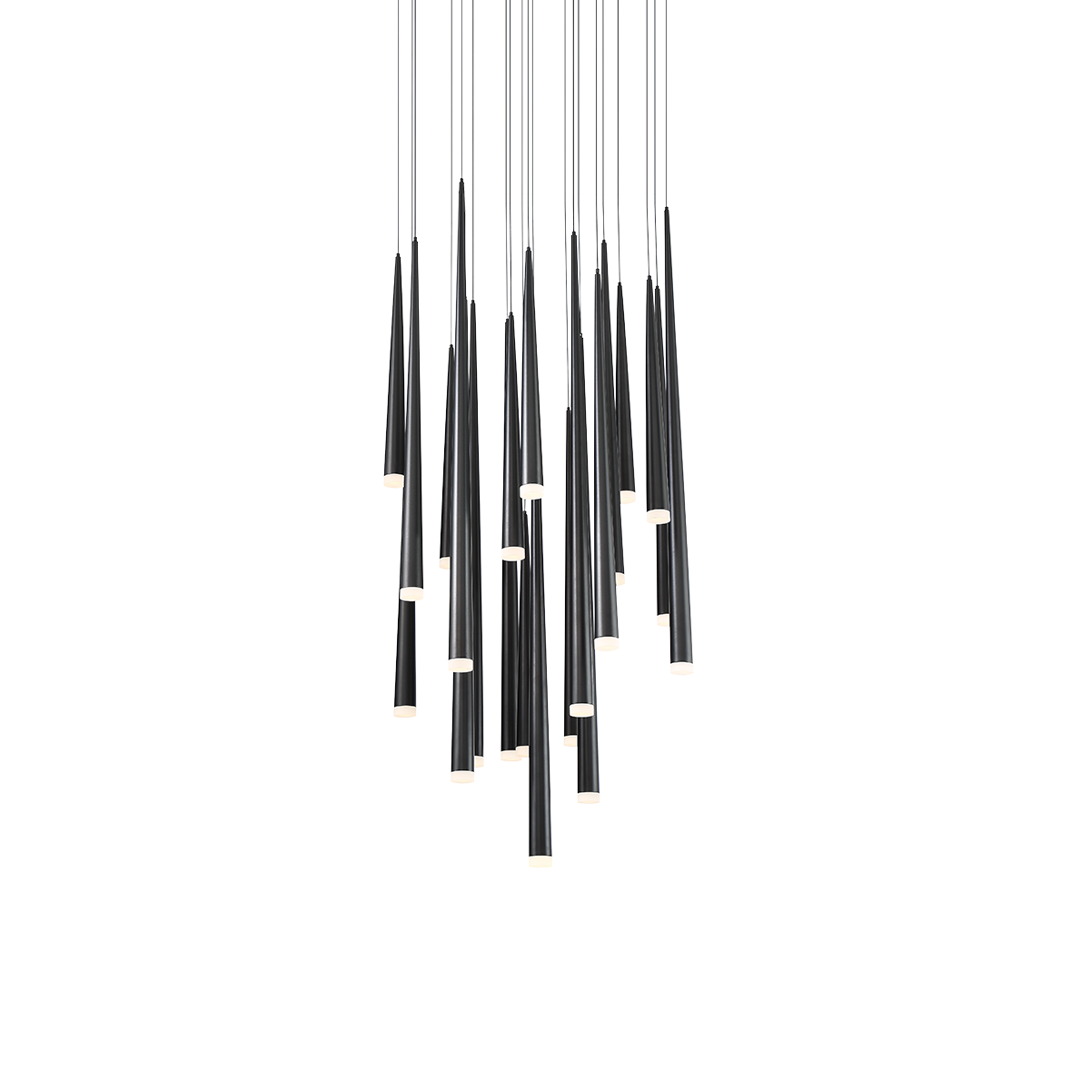 Cascade Flat 21 Light Round Pendant - Black