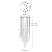 Cascade Flat 21 Light Round Pendant - Line Drawing