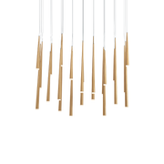 Cascade Flat 23 Light Linear Pendant - Aged Brass