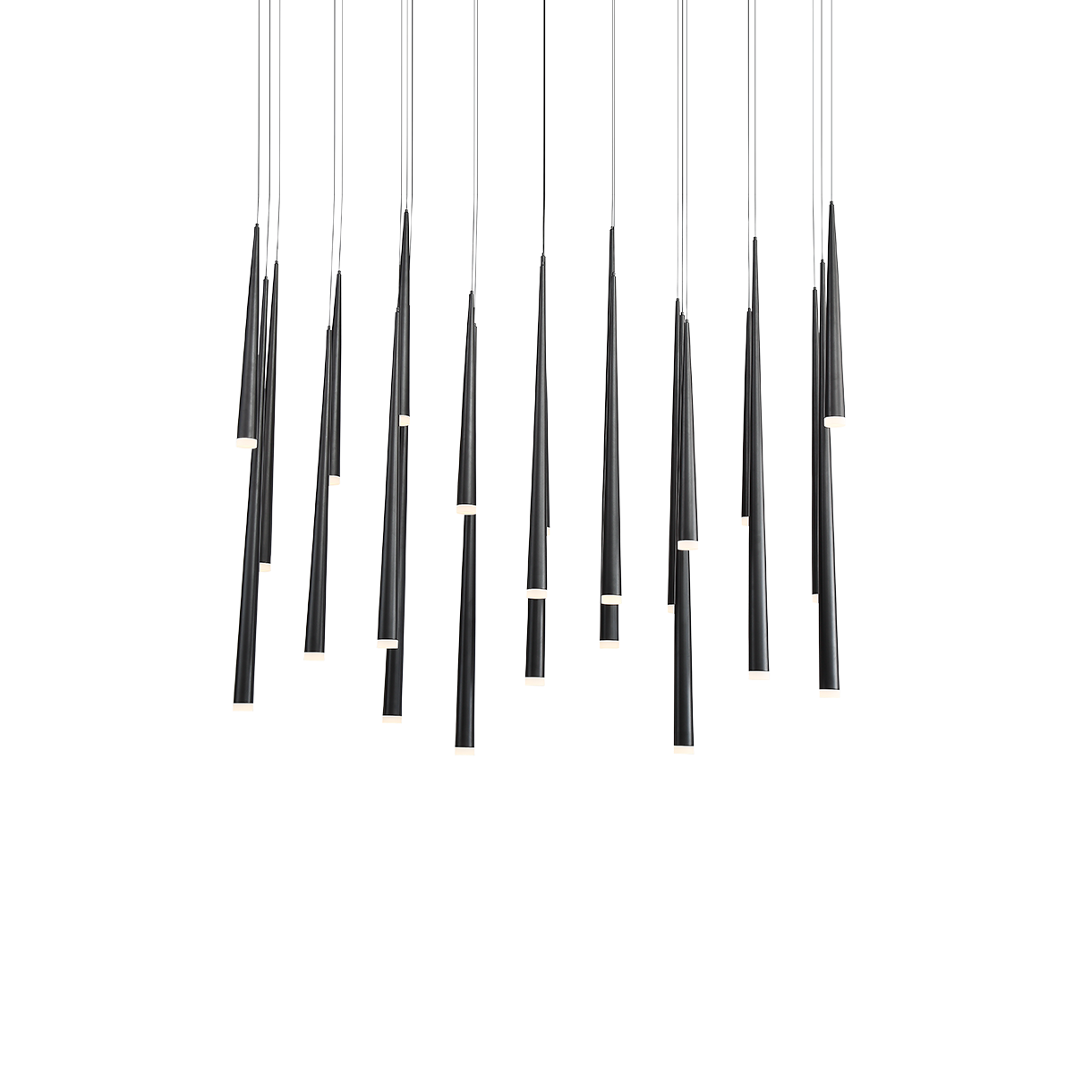 Cascade Flat 23 Light Linear Pendant - Black