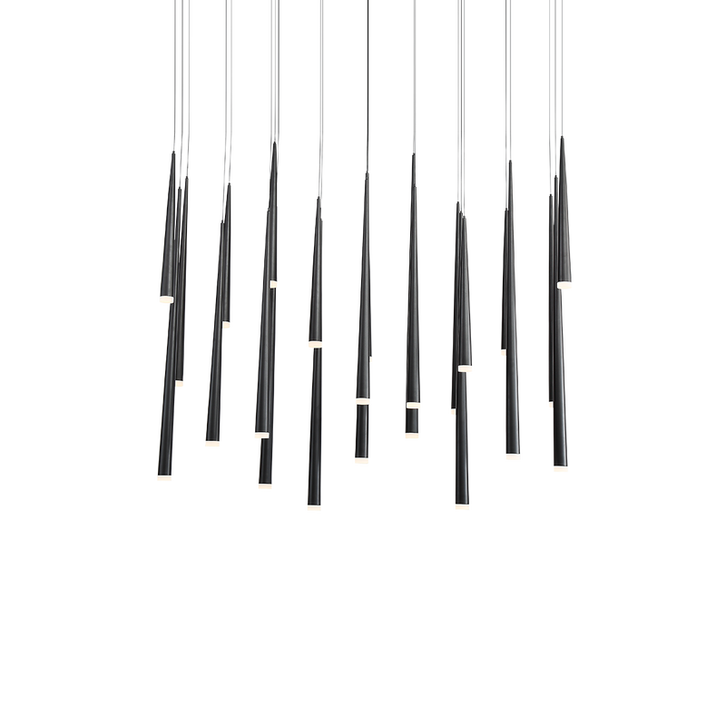 Cascade Flat 23 Light Linear Pendant - Black
