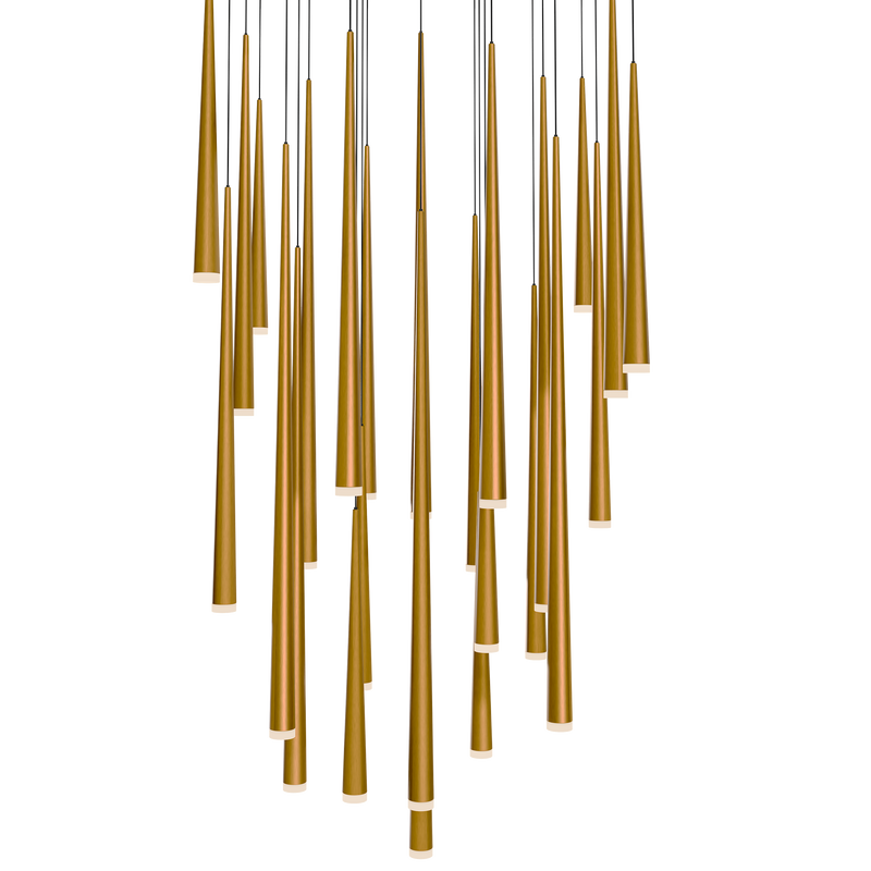 Cascade 25 Light Square Etched - Aged Brass