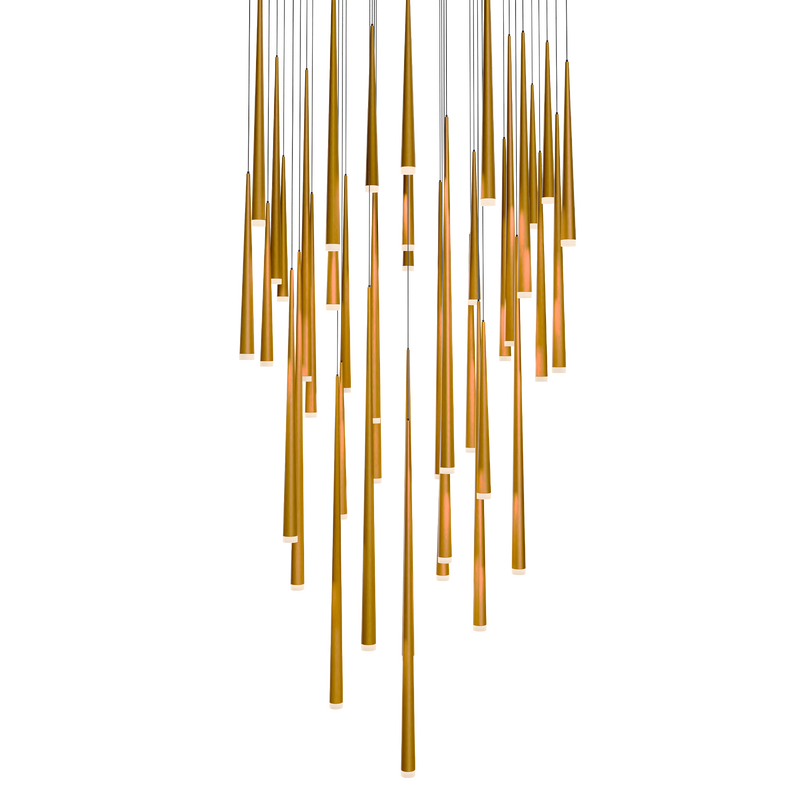 Cascade 41 Light Square Etched - Aged Brass