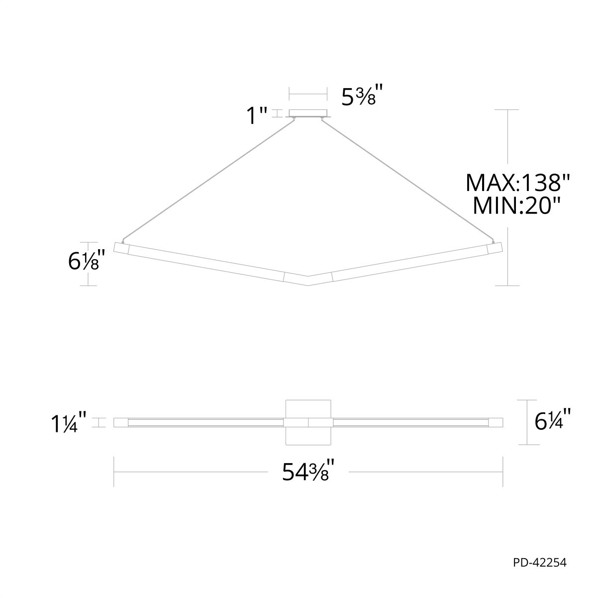 Bough Linear Pendant - Line Drawing