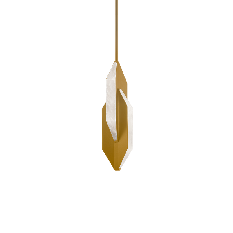 Azure Mini Pendant Aged Brass angle 2