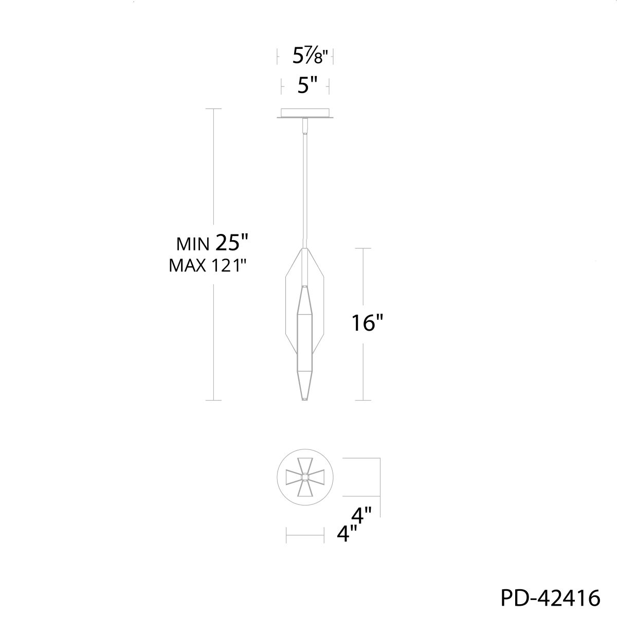 Azure Mini Pendant line drawing