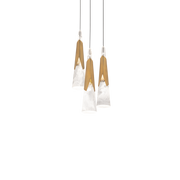 Kilt 3-Light Round Multi Pendant - Aged Brass