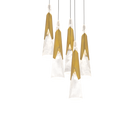 Kilt 5-Light Round Multi Pendant - Aged Brass