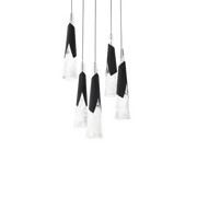 Kilt 5-Light Round Multi Pendant - Black