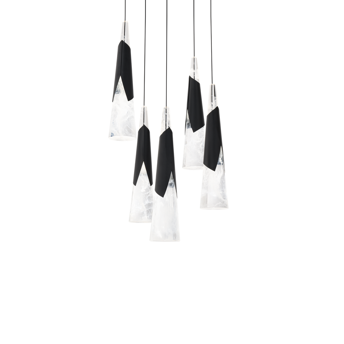 Kilt 5-Light Round Multi Pendant - Black
