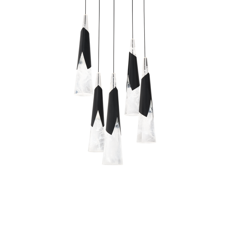 Kilt 5-Light Round Multi Pendant - Black