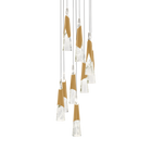Kilt 9-Light Round Multi Pendant - Aged Brass
