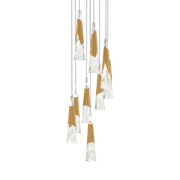 Kilt 9-Light Round Multi Pendant - Aged Brass