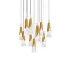 Kilt 13-Light Square Multi Pendant - Aged Brass