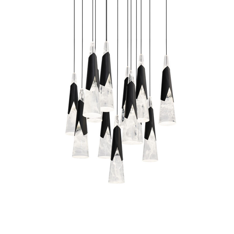 Kilt 13-Light Square Multi Pendant - Black