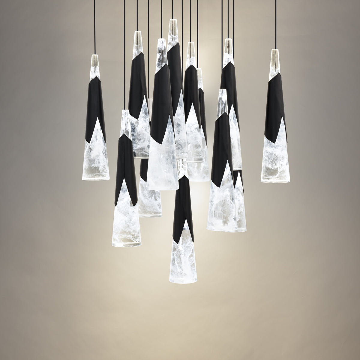 Kilt 13-Light Square Multi Pendant - Black detail