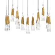 Kilt 14-Light Linear Multi Pendant - Aged Brass