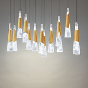 Kilt 14-Light Linear Multi Pendant - Aged Brass detail