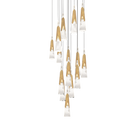 Kilt 15-Light Round Multi Pendant - Aged Brass