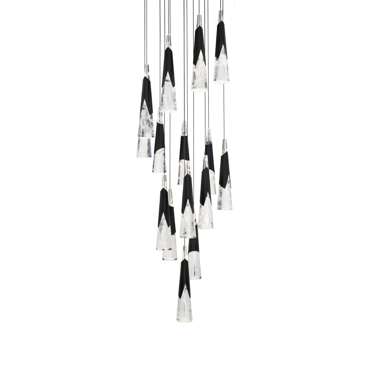Kilt 15-Light Round Multi Pendant - Black